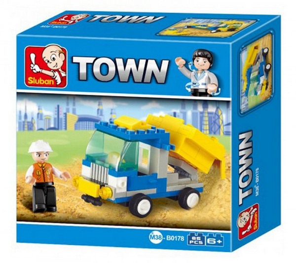 Sluban Town Dump Truck, 65 bricks, 1 figure